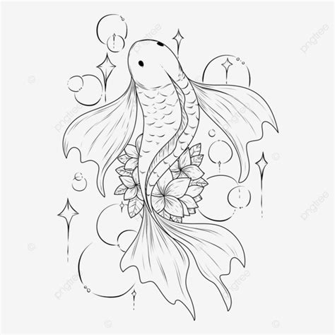 Fish Outline Drawing Aesthetic Fish Outline Drawing Png Transparent