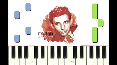 Piano Tutorial LES FEUILLES MORTES Yves Montand 1949 Avec Partition