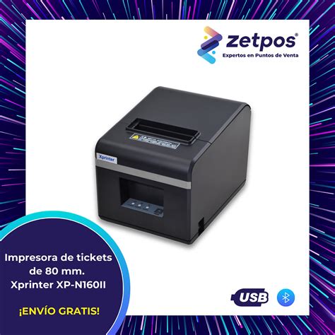 Impresora térmica de tickets 80 mm Xprinter XP N160II USB BLUETOOTH