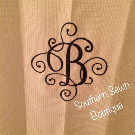 Scroll Monogrammed Shower Curtain 72x84