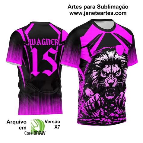 Arte Vetor Camisa Preta E Rosa Interclasse Jogos Internos