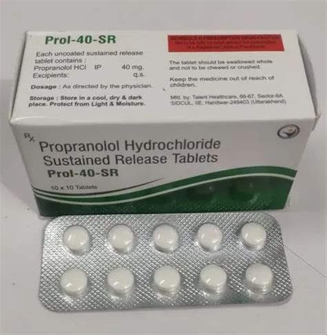 Pharmaceutical Tablets Propranolol Hydrochloride Sustained Release