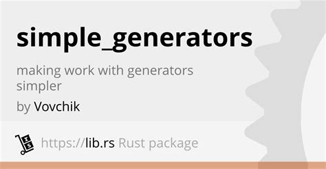 Simple Generators Rust Library Lib Rs