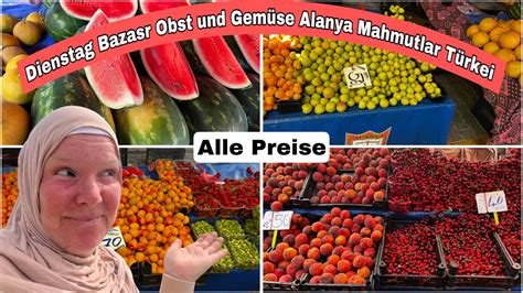 Dienstag Bazaar Obst und Gemüse in Alanya Antalya Türkei 11 Mai