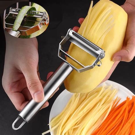 Kitchen Vegetable Peeler Stainless Steel Melon Planer Double Head