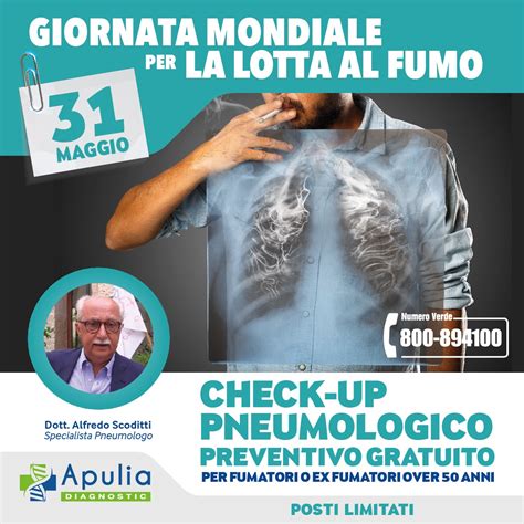 31 MAGGIO GIORNATA MONDIALE PER LA LOTTA AL FUMO Apulia Diagnostic