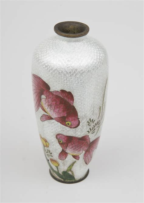 Japanese Ginbari Cloisonne Vase Meiji Period