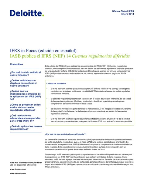 IFRS in Focus edición en español IASB publica el IFRS