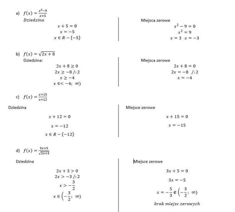 Podaj Dziedzine I Miejsce Zerowe Funkcji Daje Naj I Serduszko Poprosze