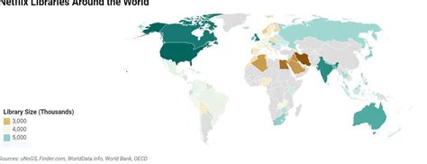 Map for Netflix libraries around the world : r/MapPorn