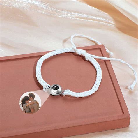 Personalized Circle Photo Projector Bracelet For Women And Men