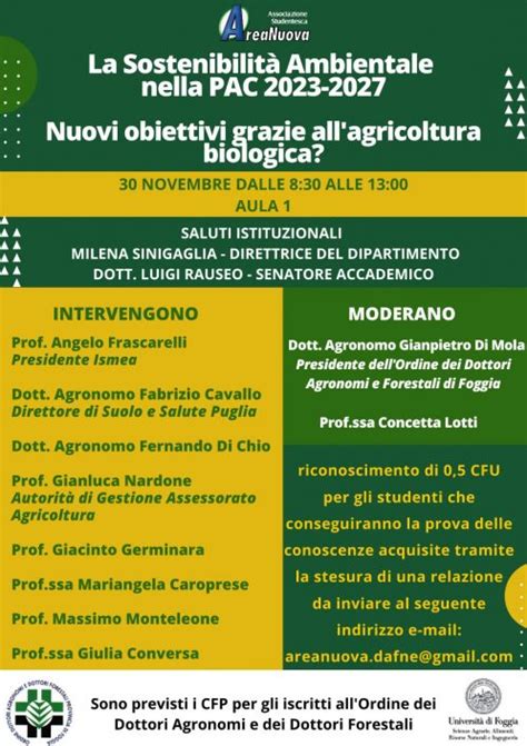 Convegno La sostenibilità ambientale nella PAC 2023 2027 Nuovi