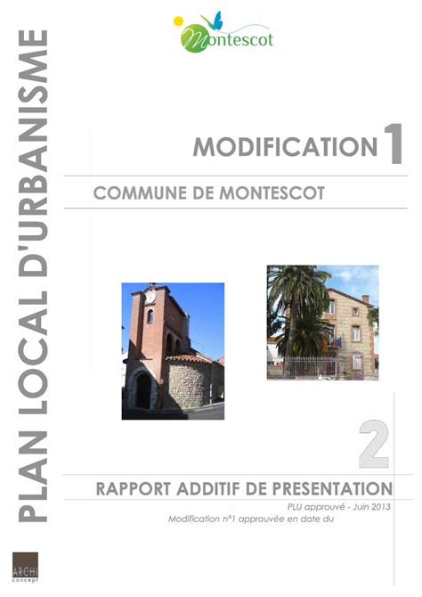 Pdf Commune De Montescot Modification Du Plan Local D