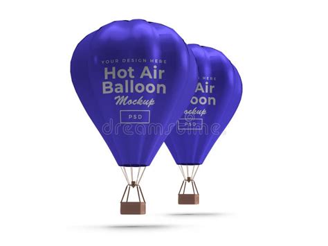 Hot Air Balloon D Illustration Mockup Scene Stock Illustration Illustration Of Basket Banner