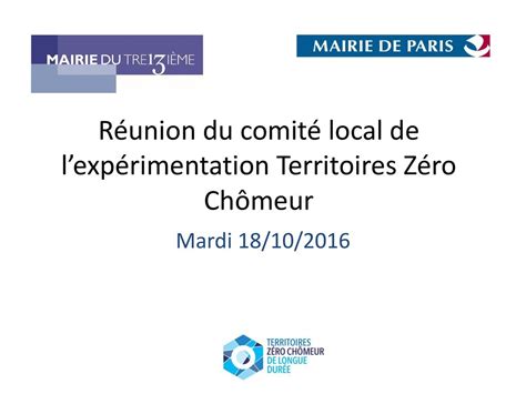 Réunion du comité local de lexpérimentation Territoires Zéro Chômeur