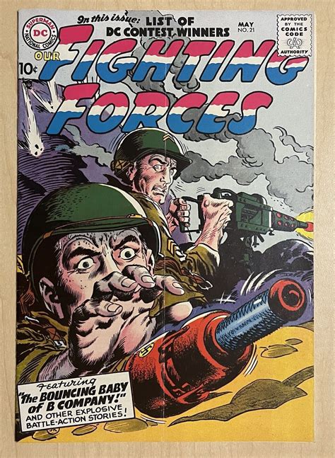 Our Fighting Forces 21 VG 4 0 DC 1957 Joe Kubert Cover Ross Andru