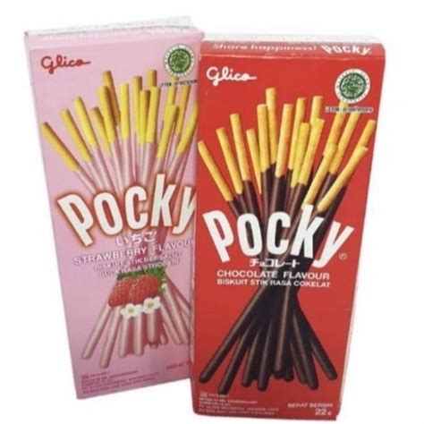 Jual GLICO POCKY MINI HALF 22 GRAM COKLAT STRAWBERRY CHOCOLATE MAKANAN