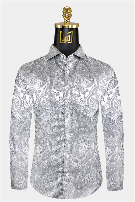 Men S Silver Paisley Shirt Gentleman S Guru