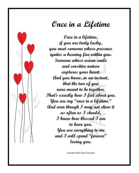 Once In A Lifetime Digital Download Love Poem Husband Wife Girlfriend