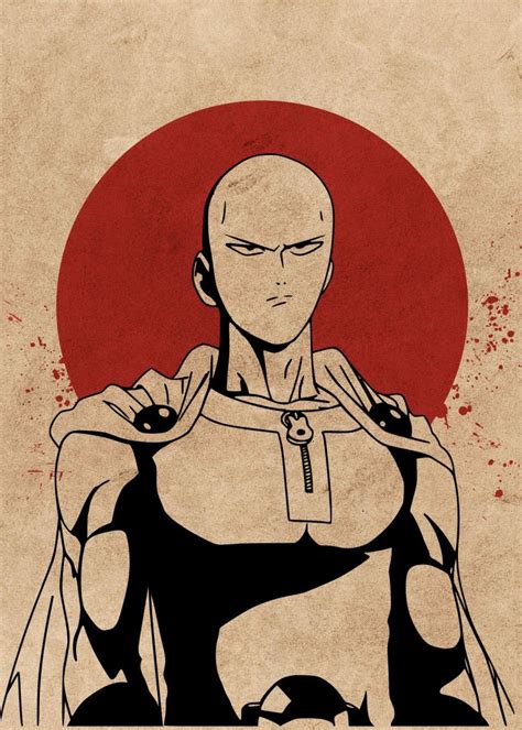 Saitama One Punch Man Vintage Posters Poster Print Metal Posters