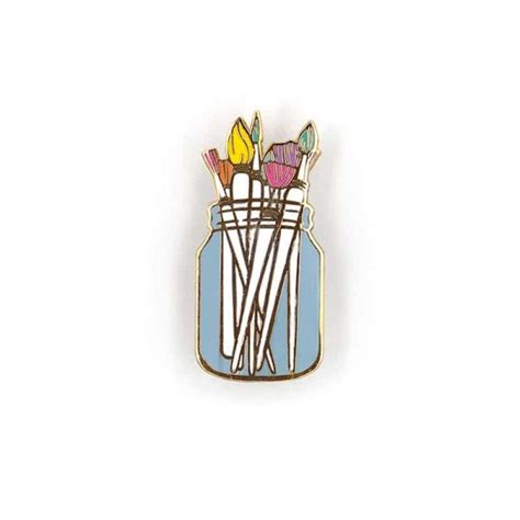 Paint Brushes Pin Badge I Heart Badges