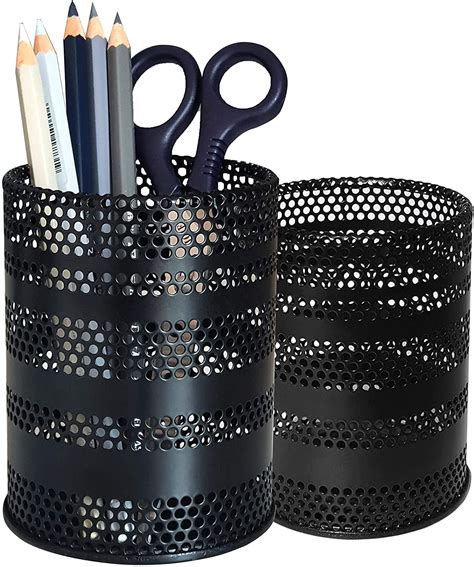 Produco Metal Mesh Pen Pencil Cup Holder Stand Office Desk Organizer