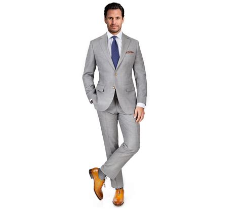 Costume Gris Clair Texturé Tailored Suit Paris