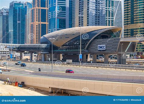 View Of The Dmcc Metro Station From Dubai Marina Editorial Image