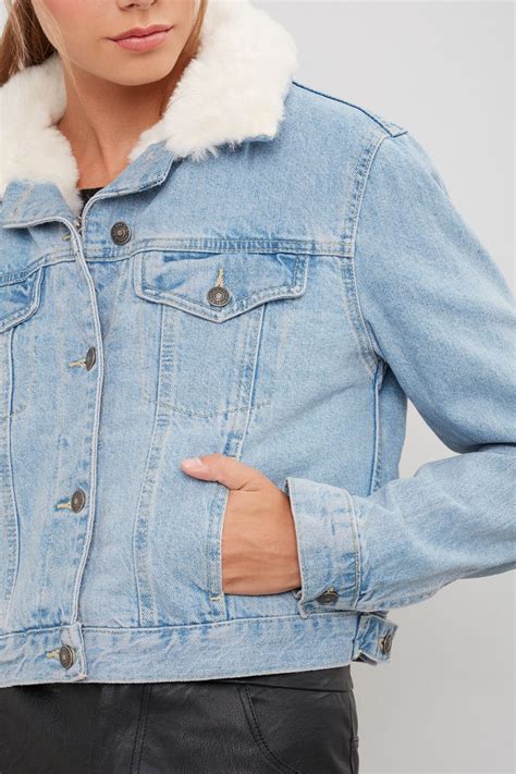 Faux Fur Lined Denim Jacket