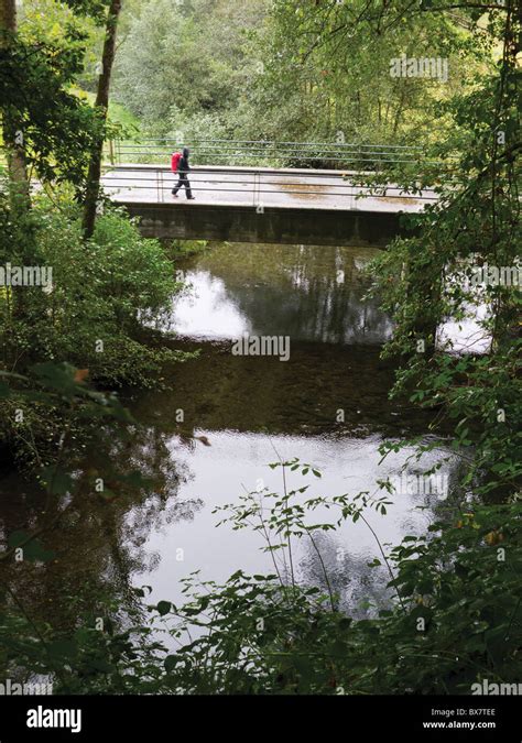 Pilgrim On Camino De Santiago Spain Stock Photo Alamy