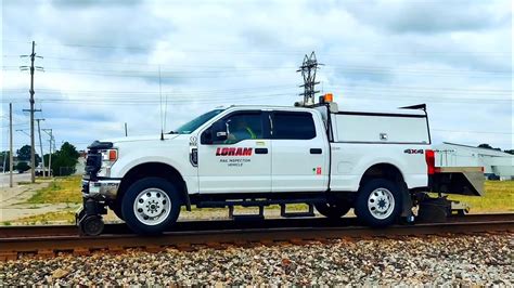 LORAM Rail Inspection Vehicle Manifest Train With Rear DPUs In