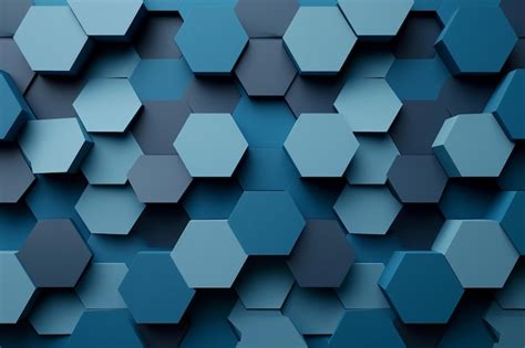 Fondo Azul Hexagonal Imagen Premium Generada Con Ia