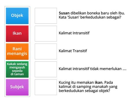 Kalimat Transitif Dan Intransitif Match Up