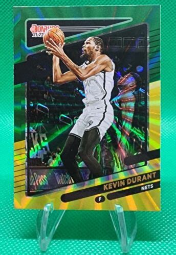 2021 22 Donruss Green Yellow Laser KEVIN DURANT 8 Brooklyn Nets EBay