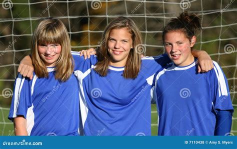 Teen Youth Soccer Buddies Stock Photo Image Of Field 7110438