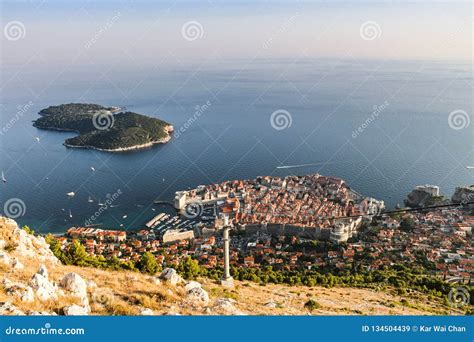 Aerial view of Dubrovnik stock image. Image of castle - 134504439