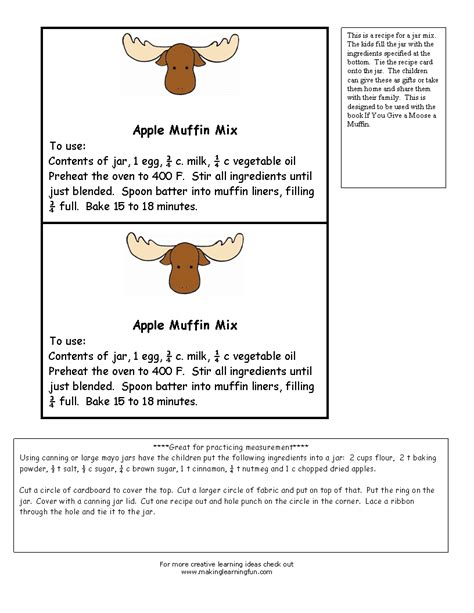 If You Give A Moose A Muffin Recipe Cute Idea For Ts Too