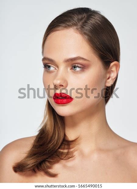 Beautiful Woman Nude Beautiful Red Lips Stock Photo Shutterstock