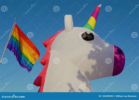 Unicorn And Pride Rainbow Flag Stock Photo Image Of Rights Unicorn