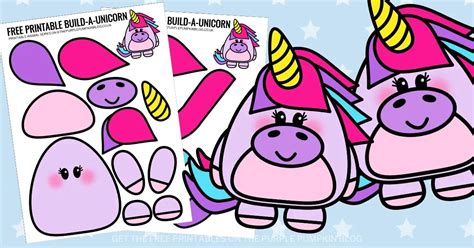 Build A Unicorn / Free Printable Paper Unicorn Template