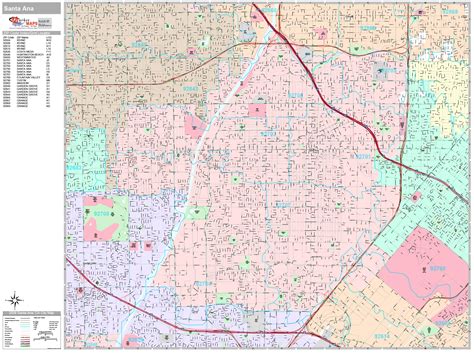 Santa Ana California Wall Map Premium Style By Marketmaps Mapsales