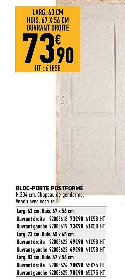 Promo Bloc Porte Postform Chez Brico Cash Icatalogue Fr