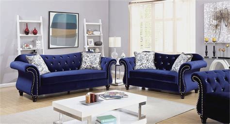 Royal Blue And Grey Living Room Ideas - Lacquered Walls - Contemporary ...