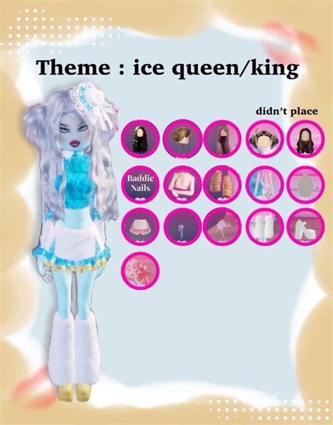 Dress To Impress Dti Theme Ice Queen King Good Hair Combo I Guess