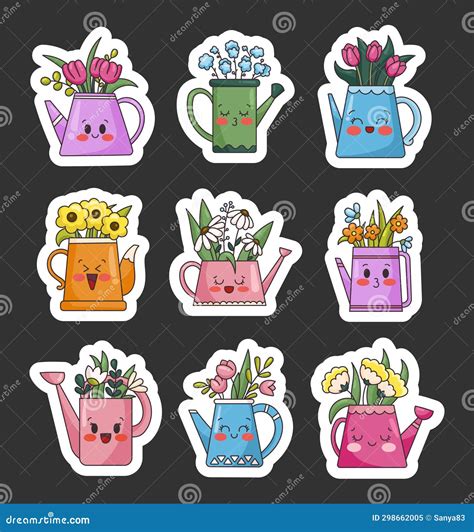 Spring Flowers Sticker Bookmark Stock Illustration Illustration Of