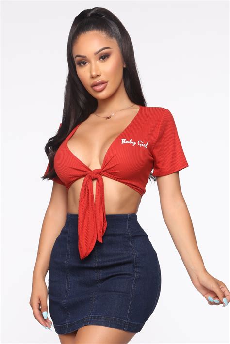 Knot Your Girl Top Rust Fashion Nova