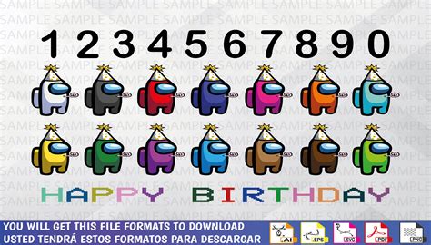 Birthday Among Us Svg Svg File Cut Cricut Free Svg Design Images