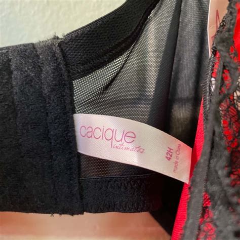 Cacique Womens Size 42 Nude Polka Dot Red
