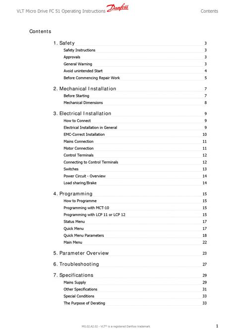 Danfoss Vlt Micro Drive Fc Operating Instructions Manual Pdf