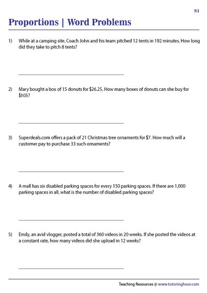 Proportions Word Problems Worksheets Worksheets Library